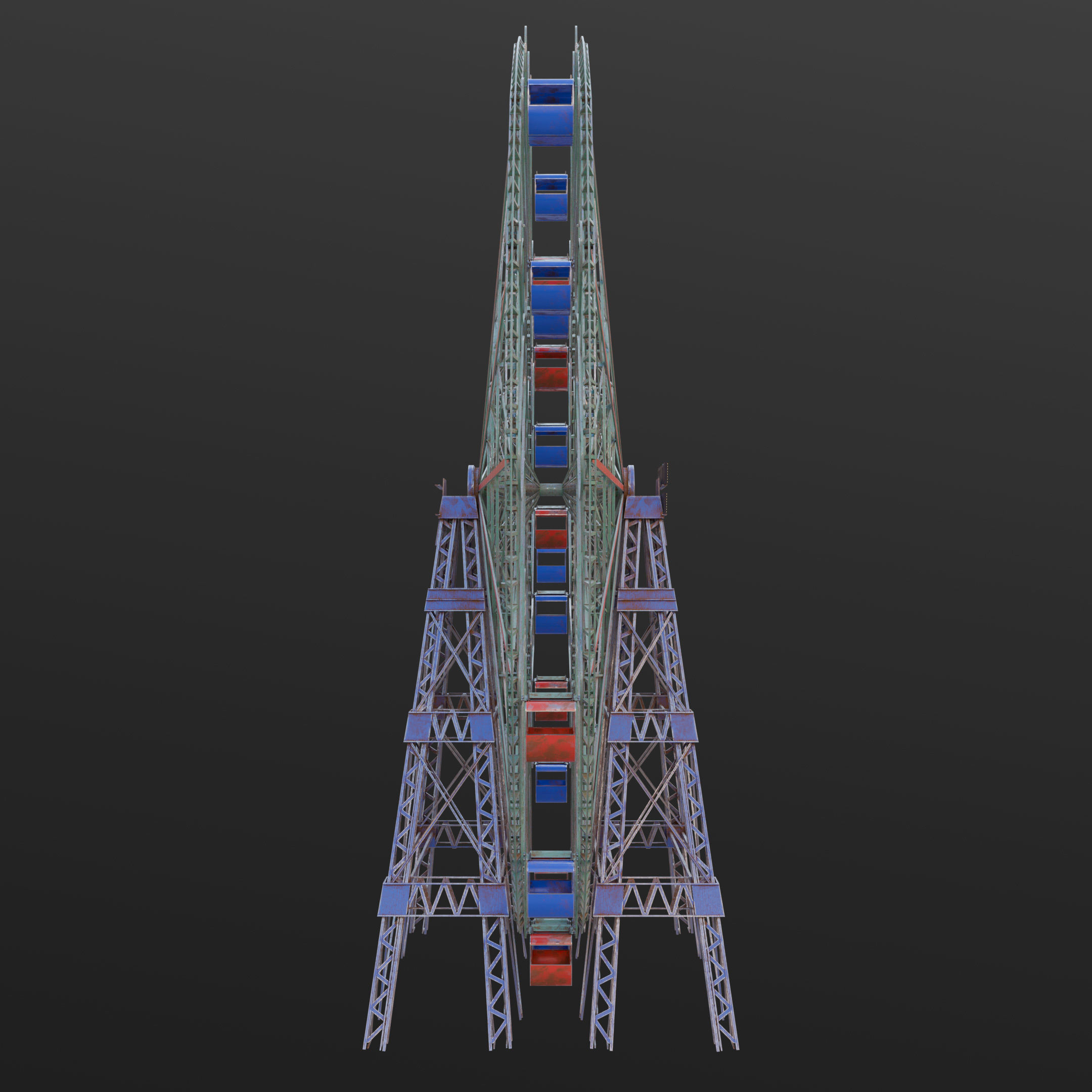 Wonder Wheel - Ferris Wheel 3D model_3