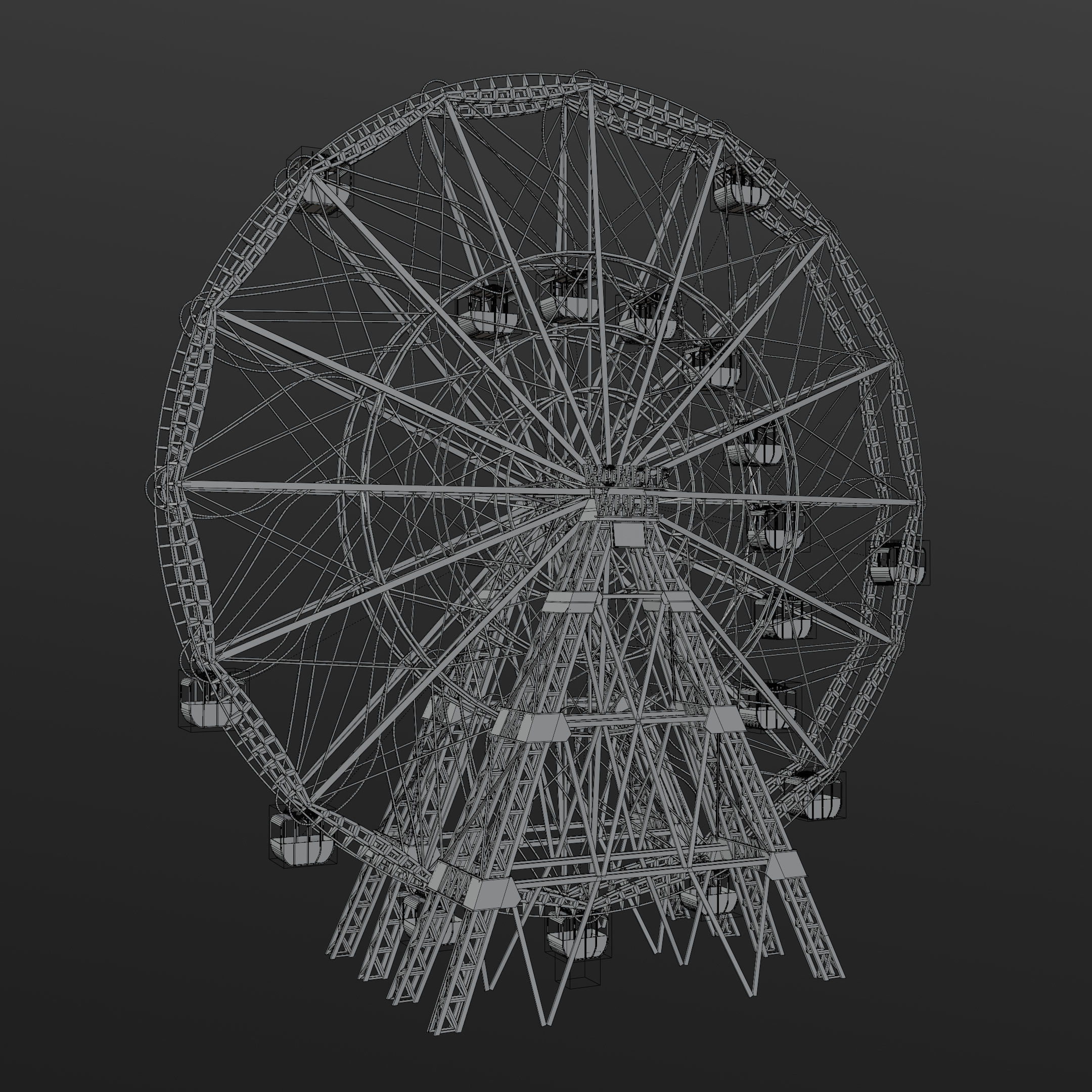 Wonder Wheel - Ferris Wheel 3D model_5
