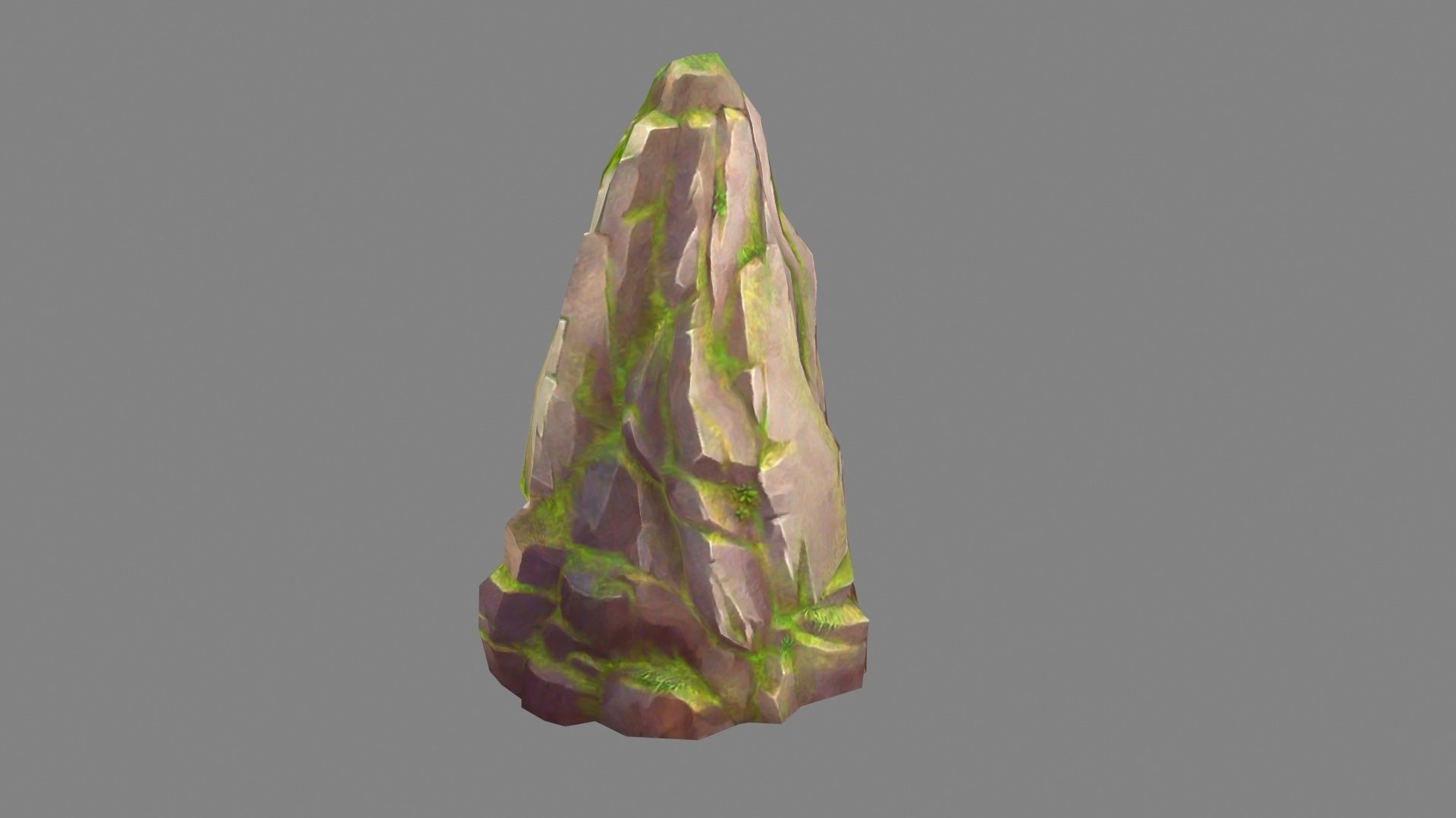 Moss boulders - A - mountains - rock - stone Low-poly 3D model_1