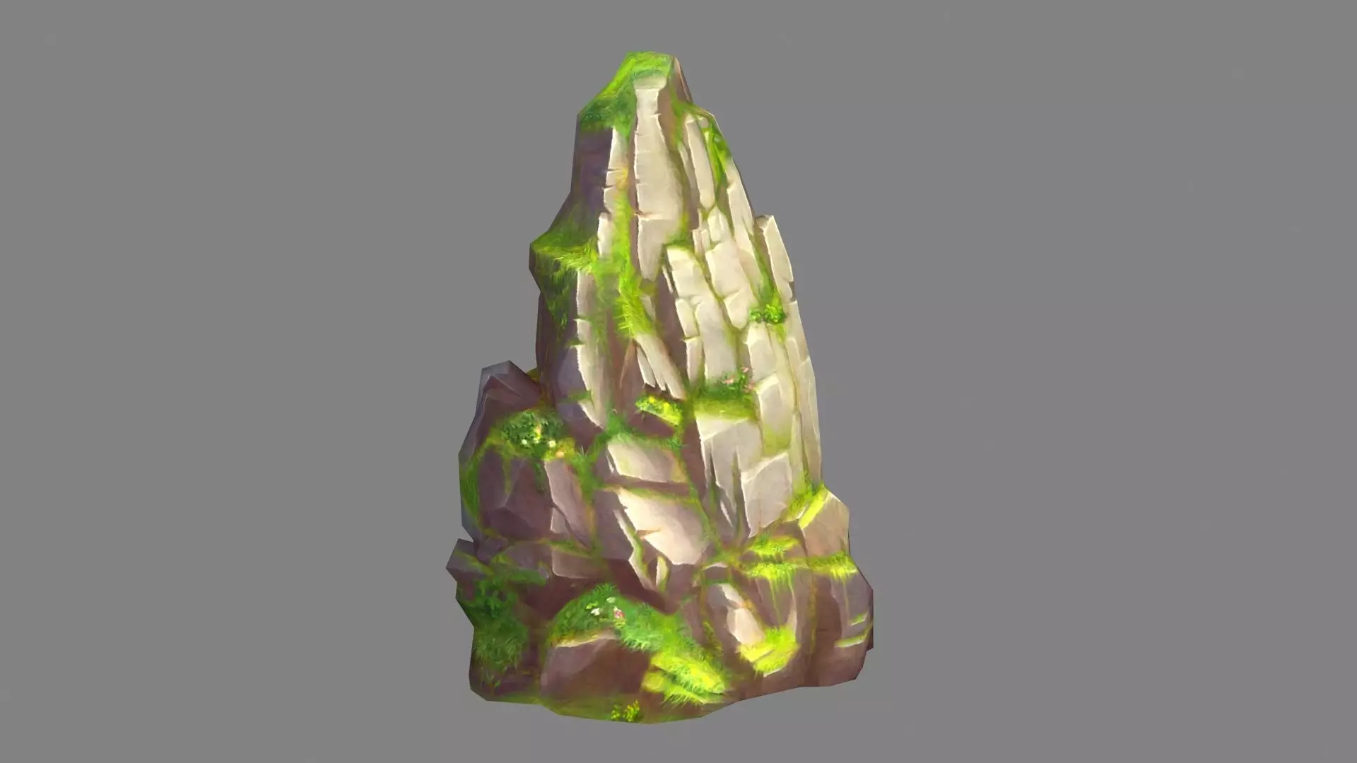 Moss boulders - A - mountains - rock - stone Low-poly 3D model_0