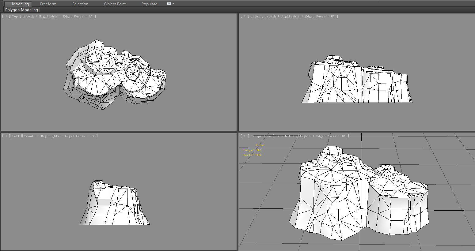 Moss boulders - B - mountains - rock - stone Low-poly 3D model_5