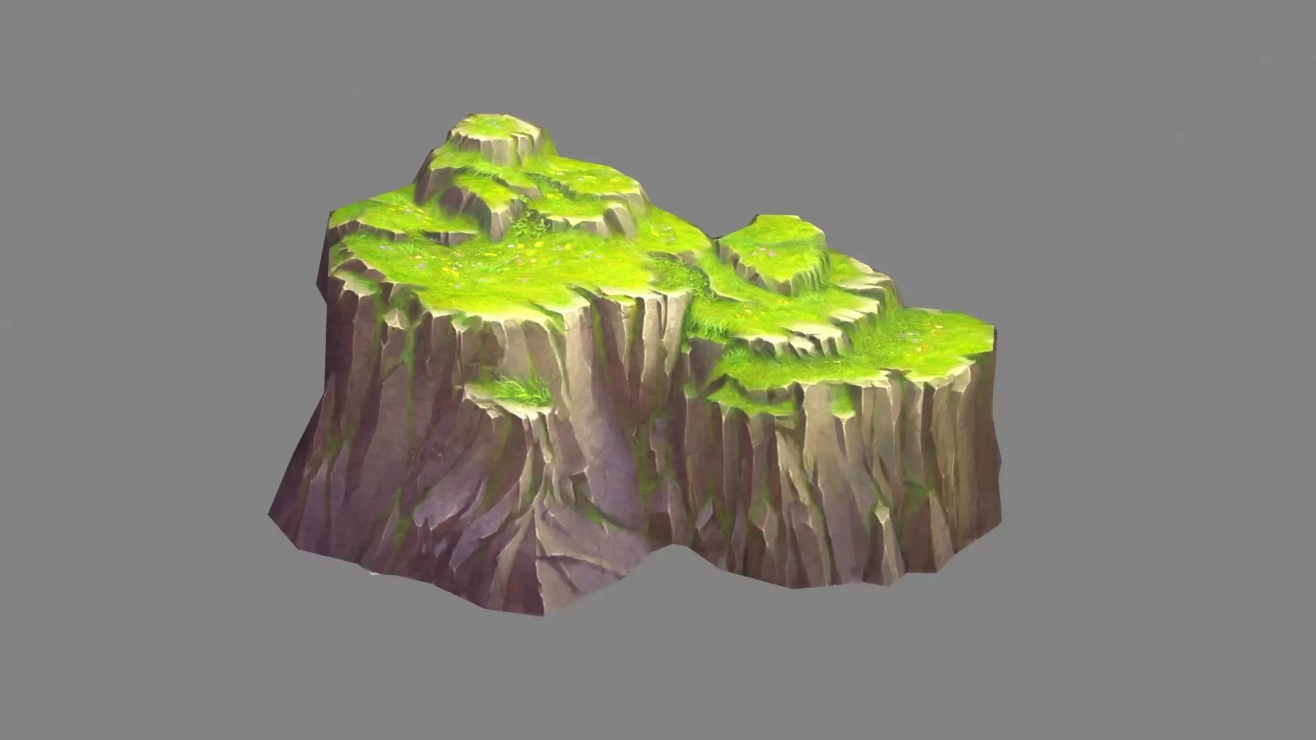 Moss boulders - B - mountains - rock - stone Low-poly 3D model_0