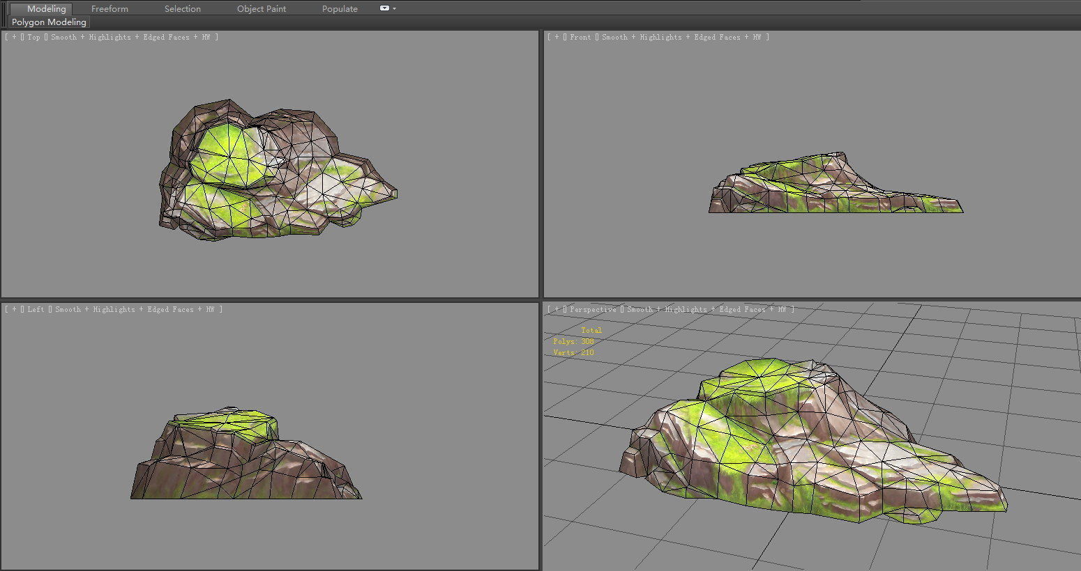 Moss boulders - D - mountains - rock - stone Low-poly 3D model_5