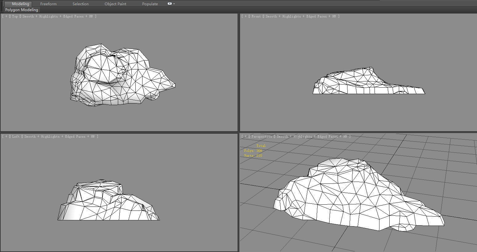 Moss boulders - D - mountains - rock - stone Low-poly 3D model_6