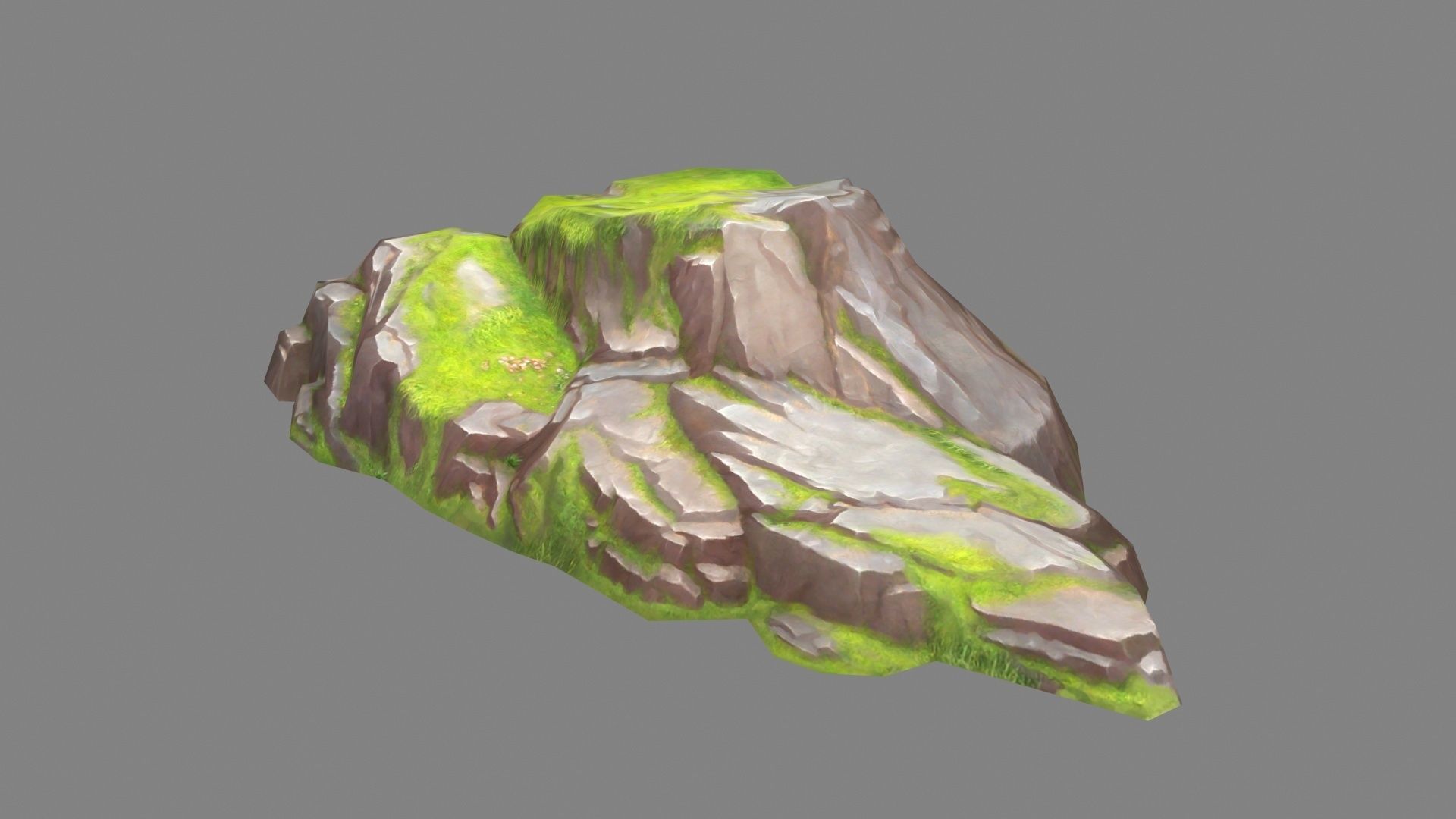 Moss boulders - D - mountains - rock - stone Low-poly 3D model_1