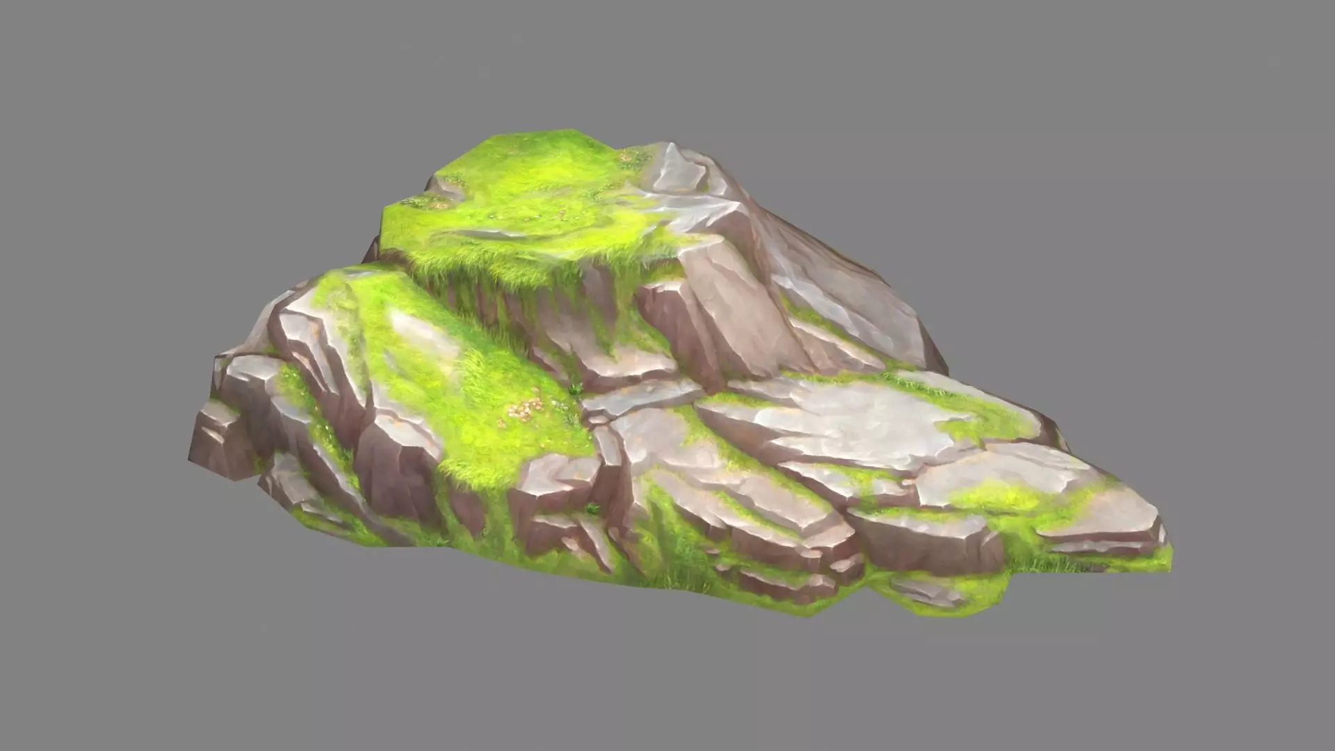 Moss boulders - D - mountains - rock - stone Low-poly 3D model_0