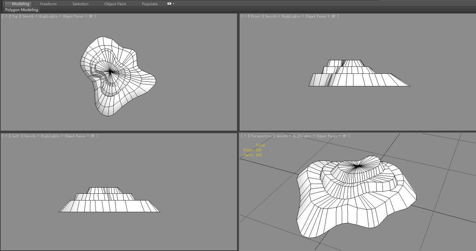 Cartoon Pond Mountain - hot spring - rock - stone Low-poly 3D model_5
