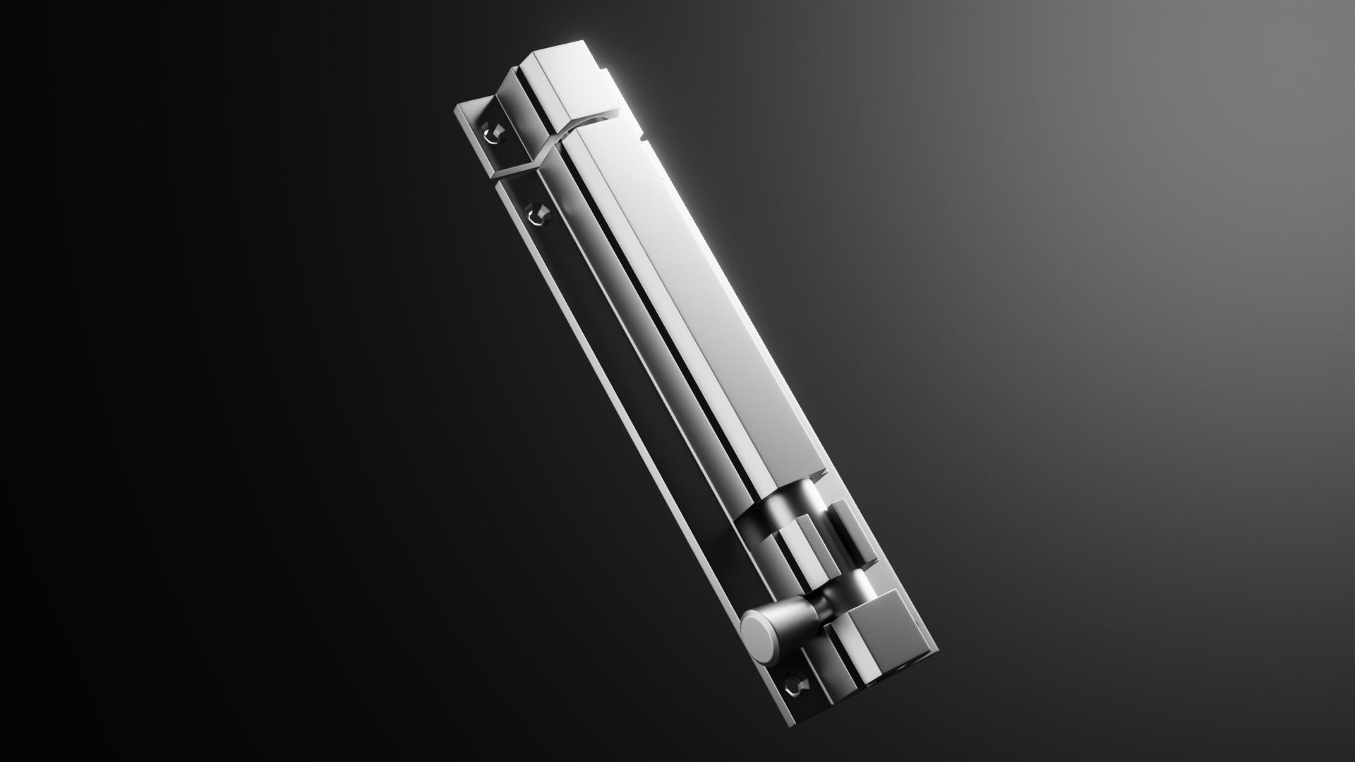 Golden Barrel Bolt Lock - Realistic Architectural Model 3D model_3