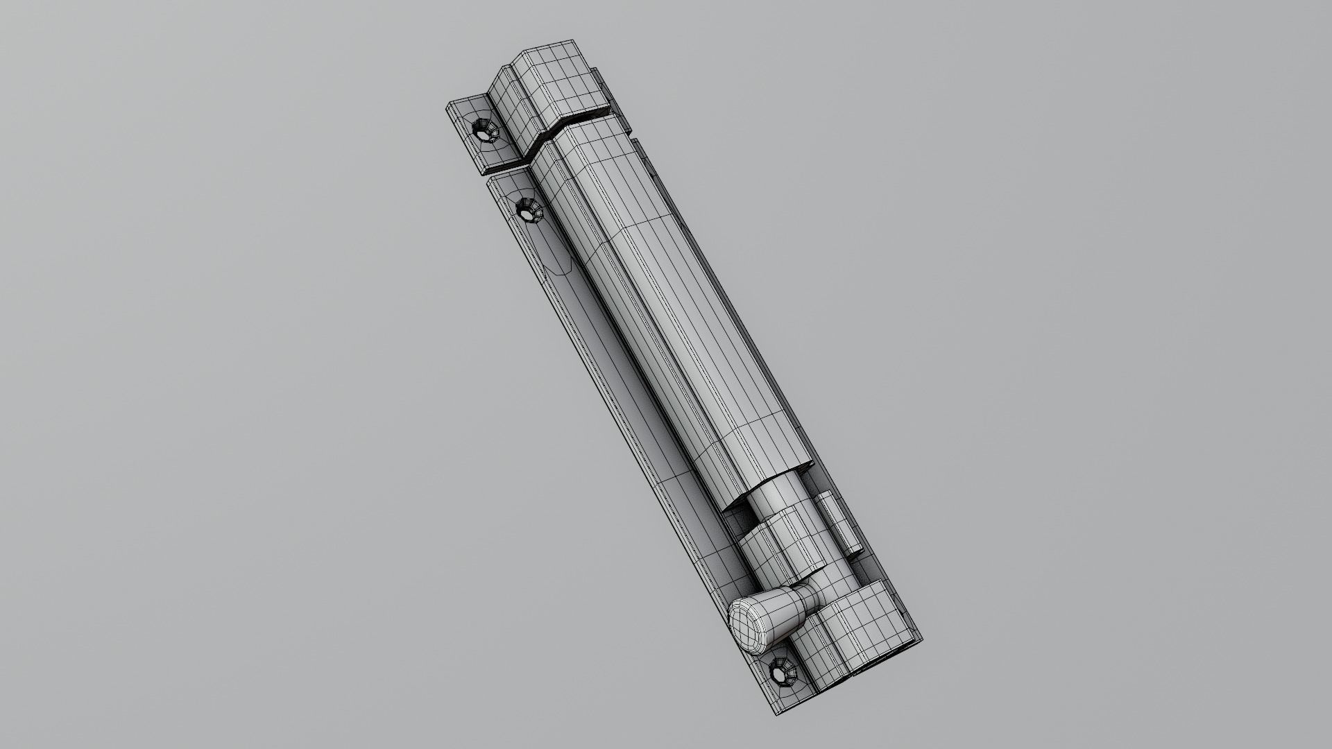 Golden Barrel Bolt Lock - Realistic Architectural Model 3D model_5