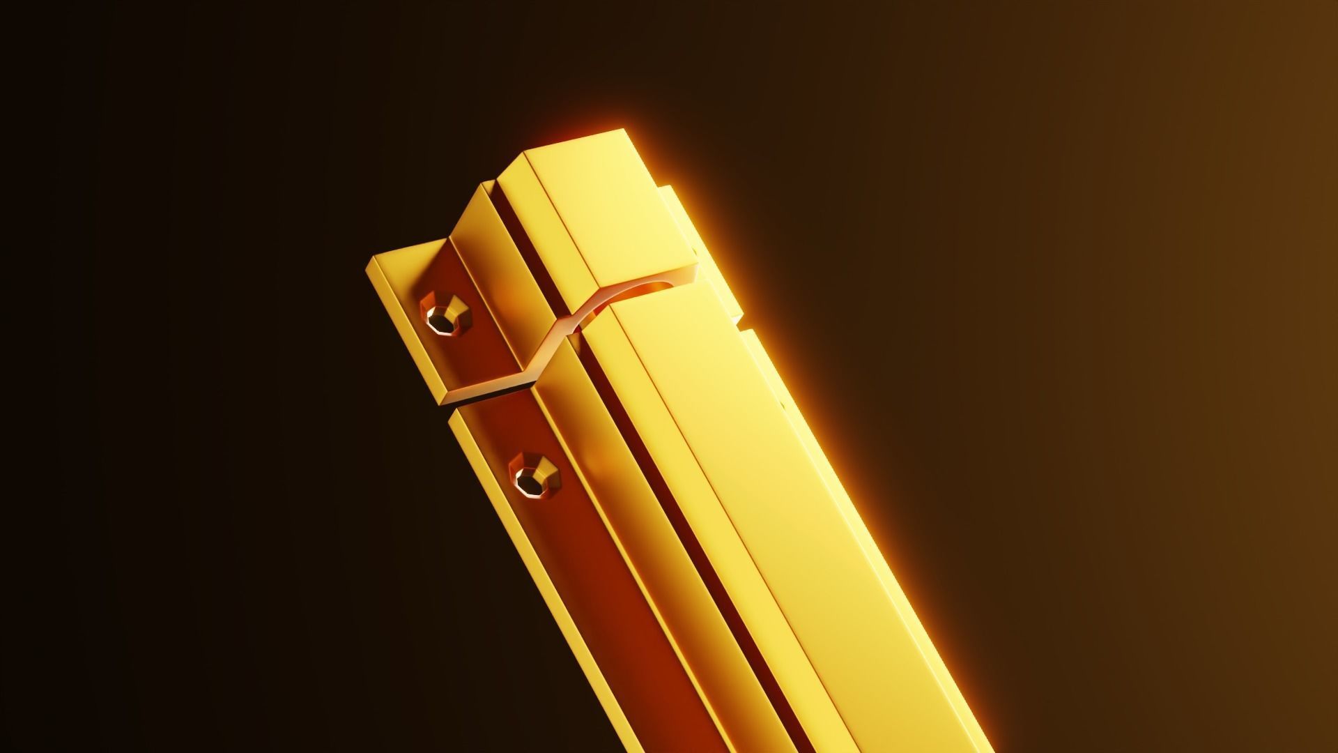 Golden Barrel Bolt Lock - Realistic Architectural Model 3D model_2