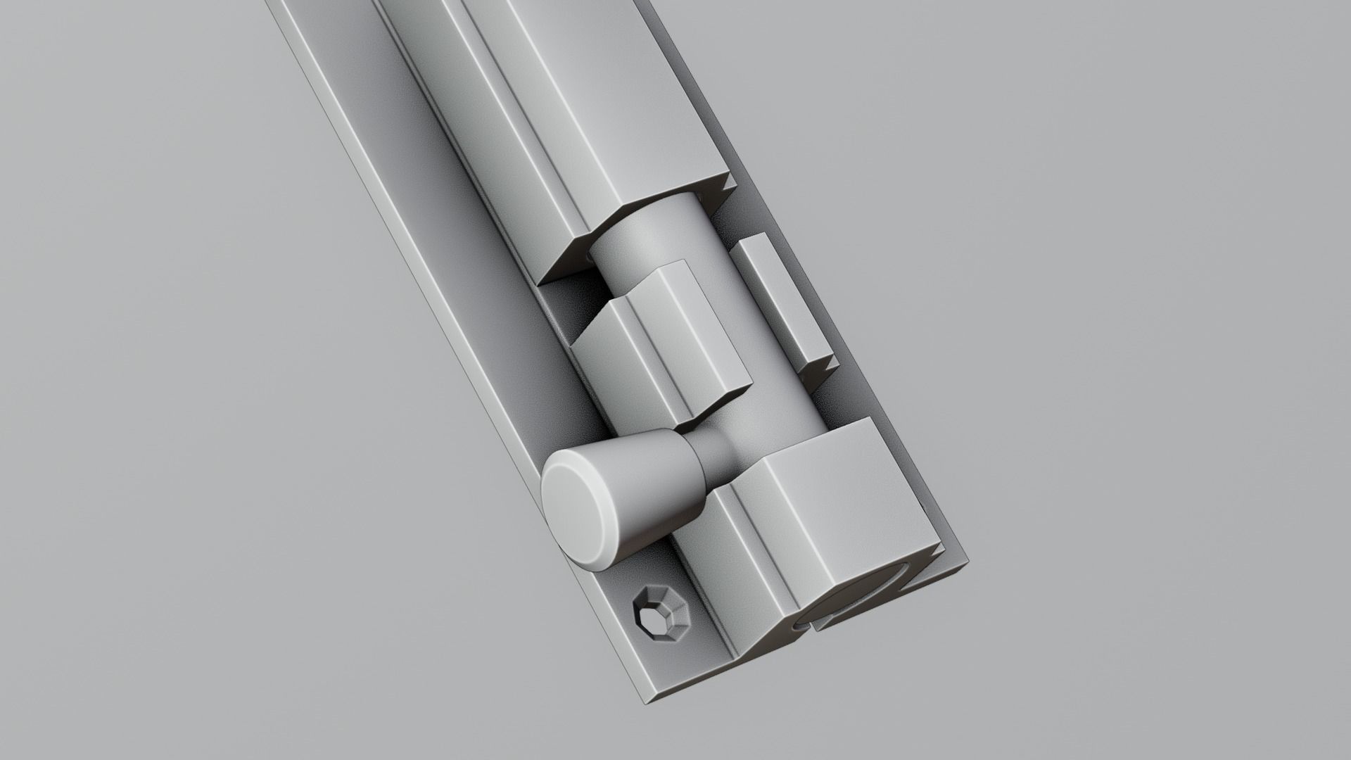 Golden Barrel Bolt Lock - Realistic Architectural Model 3D model_8