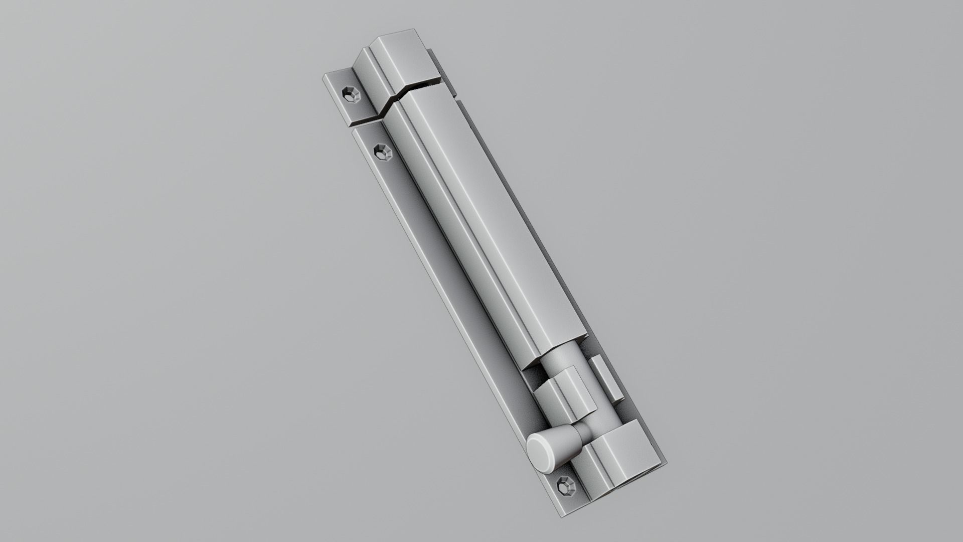 Golden Barrel Bolt Lock - Realistic Architectural Model 3D model_4