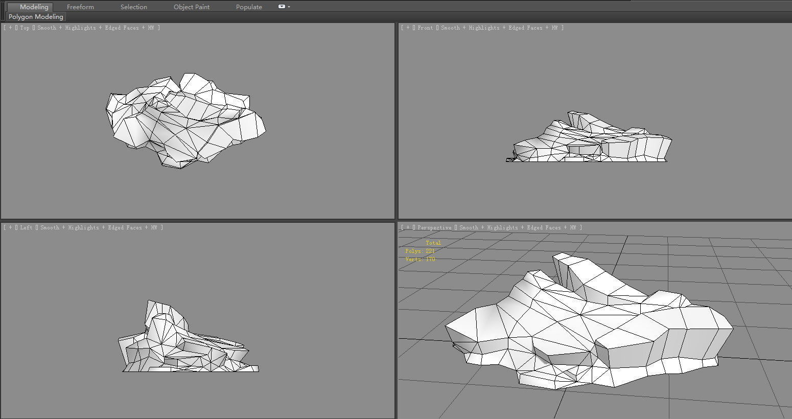 Frozen stones - Cartoon Snow stones - glaciers - rock Low-poly 3D model_5