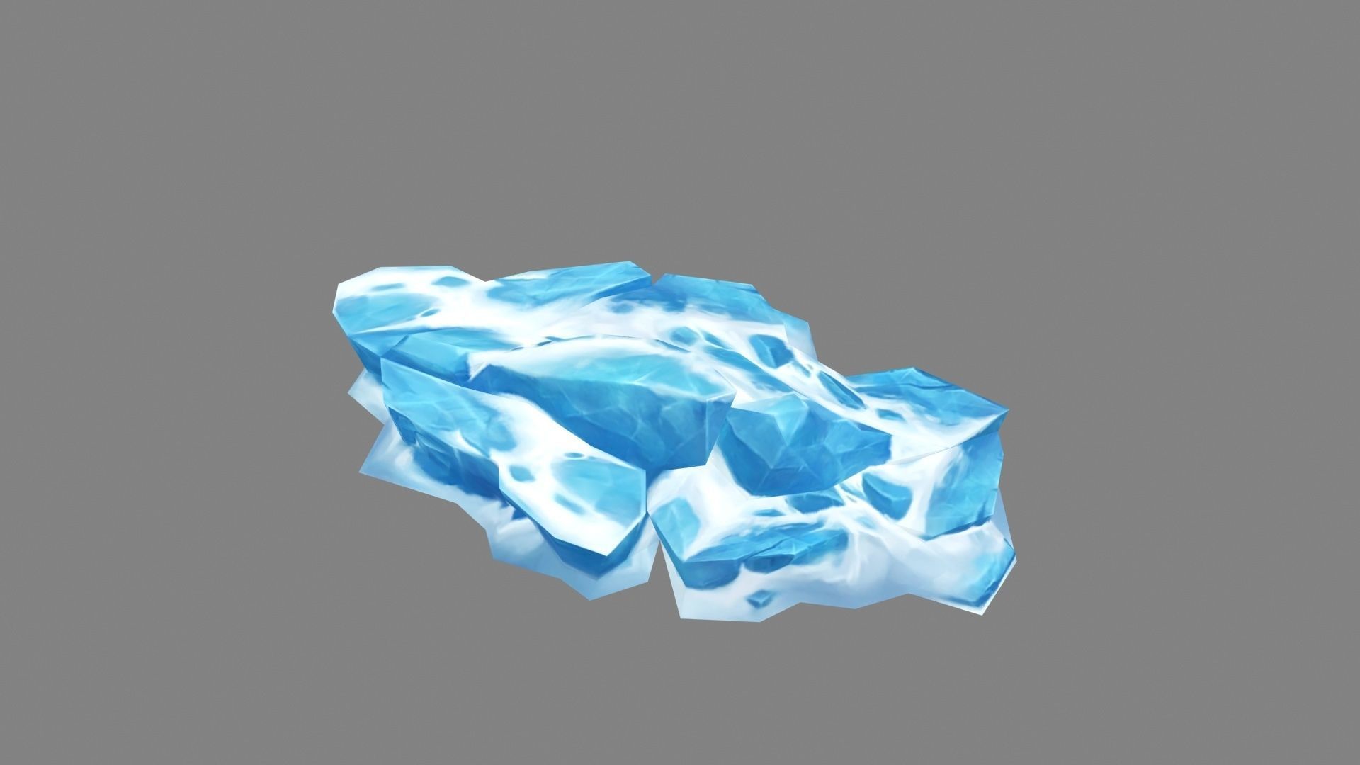 Frozen stones - Cartoon Snow stones - glaciers - rock Low-poly 3D model_2
