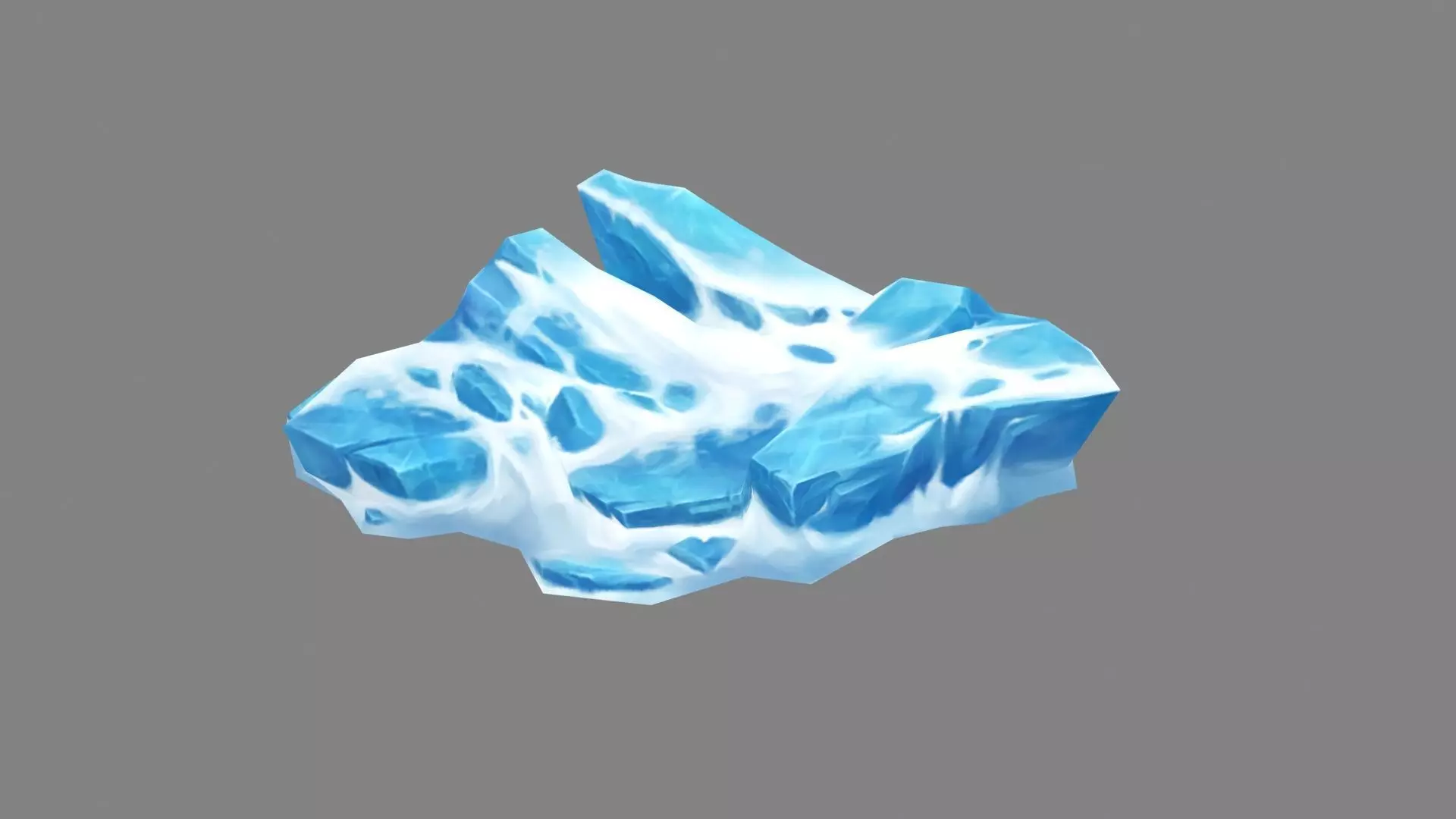Frozen stones - Cartoon Snow stones - glaciers - rock Low-poly 3D model_0