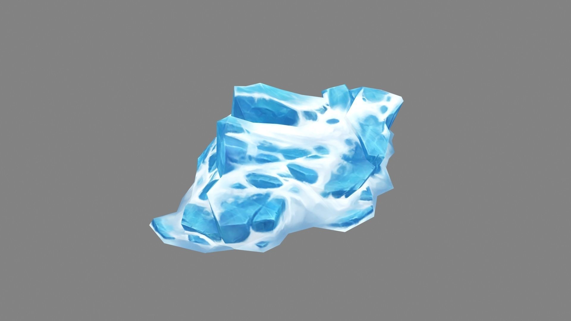 Frozen stones - Cartoon Snow stones - glaciers - rock Low-poly 3D model_1