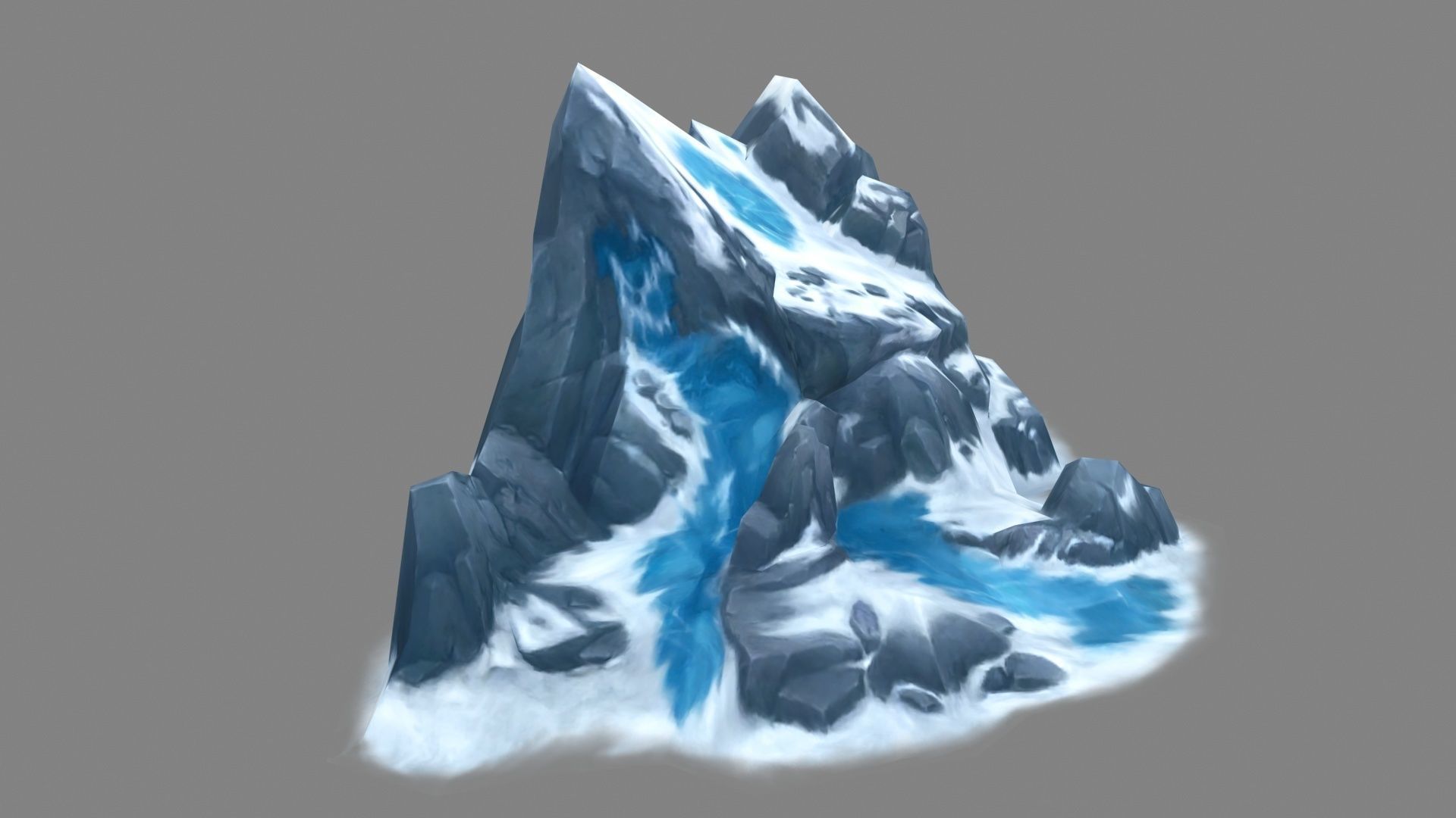 Frozen boulders - mountains - Snow stones - glaciers - rock Low-poly 3D model_1