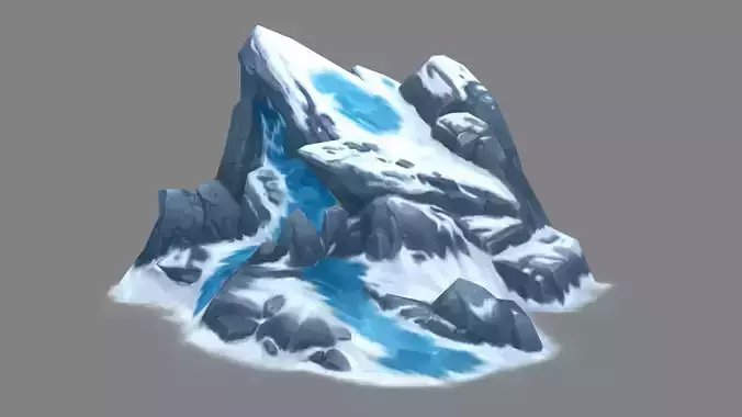 Frozen boulders - mountains - Snow stones - glaciers - rock