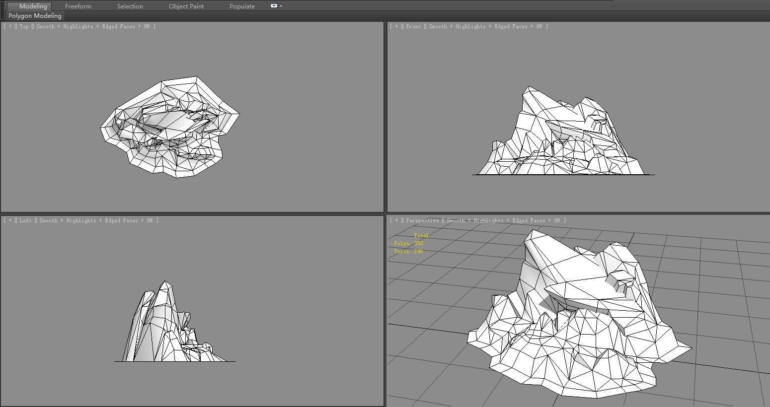 Frozen boulders - mountains - Snow stones - glaciers - rock Low-poly 3D model_5