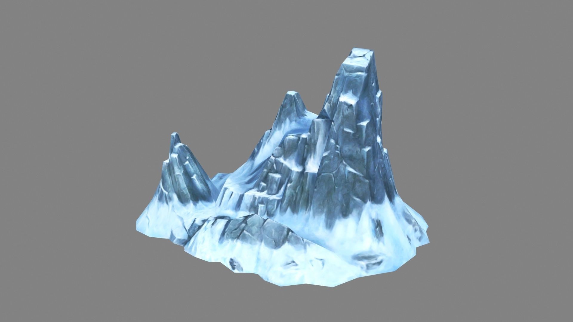 Frozen mountains - Snow stones - glaciers - rock Low-poly 3D model_1