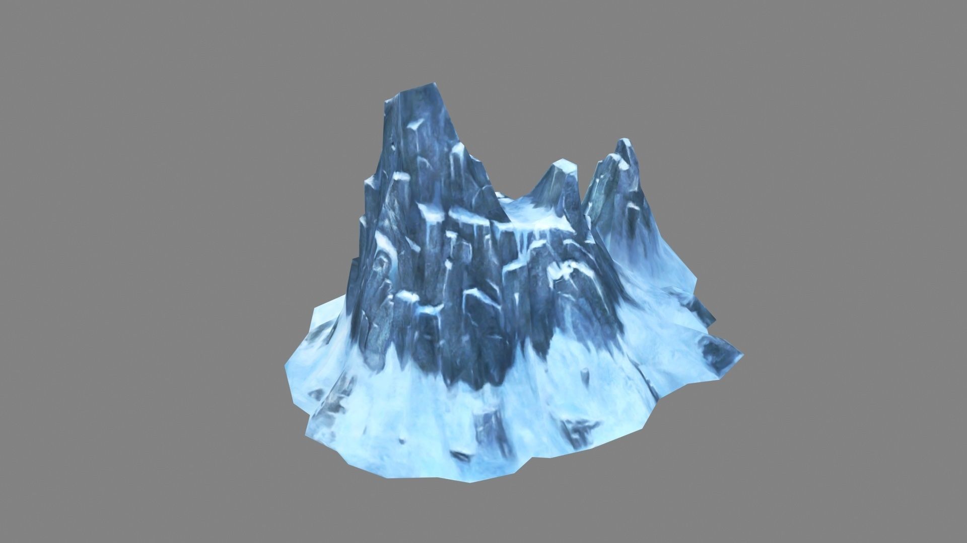 Frozen mountains - Snow stones - glaciers - rock Low-poly 3D model_2