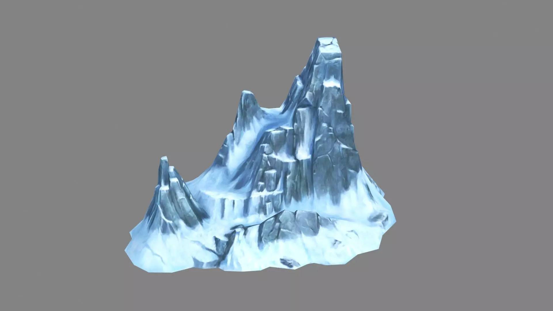 Frozen mountains - Snow stones - glaciers - rock Low-poly 3D model_0