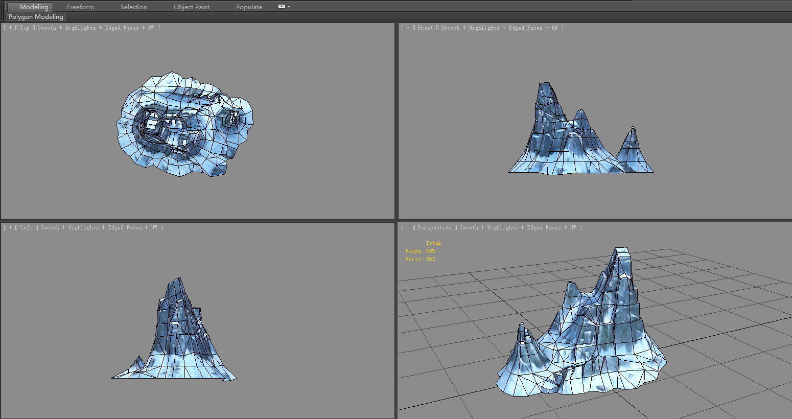 Frozen mountains - Snow stones - glaciers - rock Low-poly 3D model_5