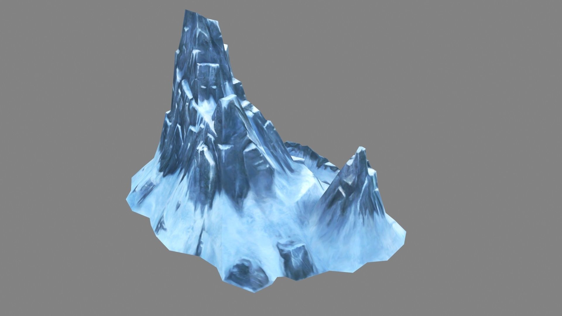 Frozen mountains - Snow stones - glaciers - rock Low-poly 3D model_3