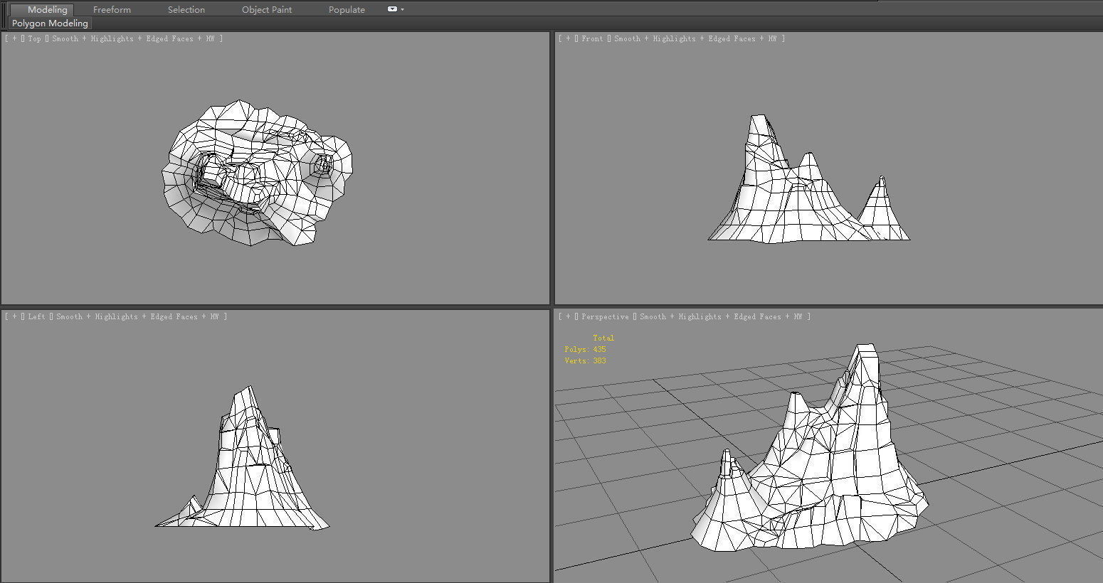 Frozen mountains - Snow stones - glaciers - rock Low-poly 3D model_6