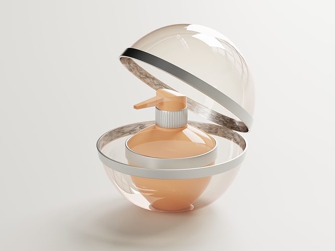 Luxury Perfume Pump Bottle 3D Model Low-poly 3D model 7