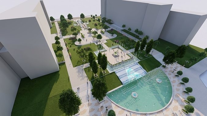 park-public park-Private Park Landscape 3D model