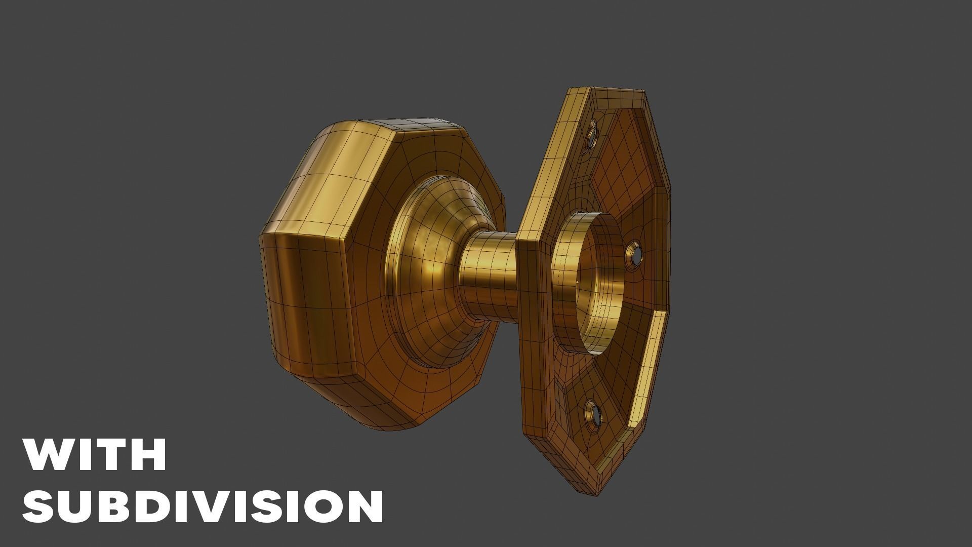 Luxury Gold Door Knob - Photoreal Interior Handle 3D Model 3D model_16