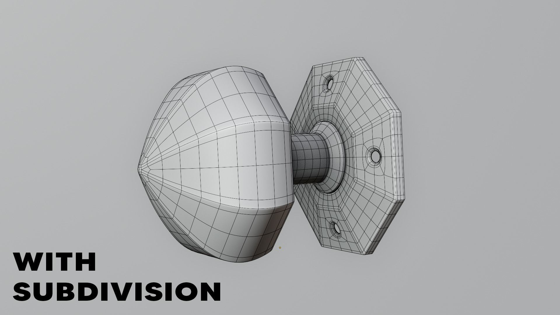 Luxury Gold Door Knob - Photoreal Interior Handle 3D Model 3D model_3