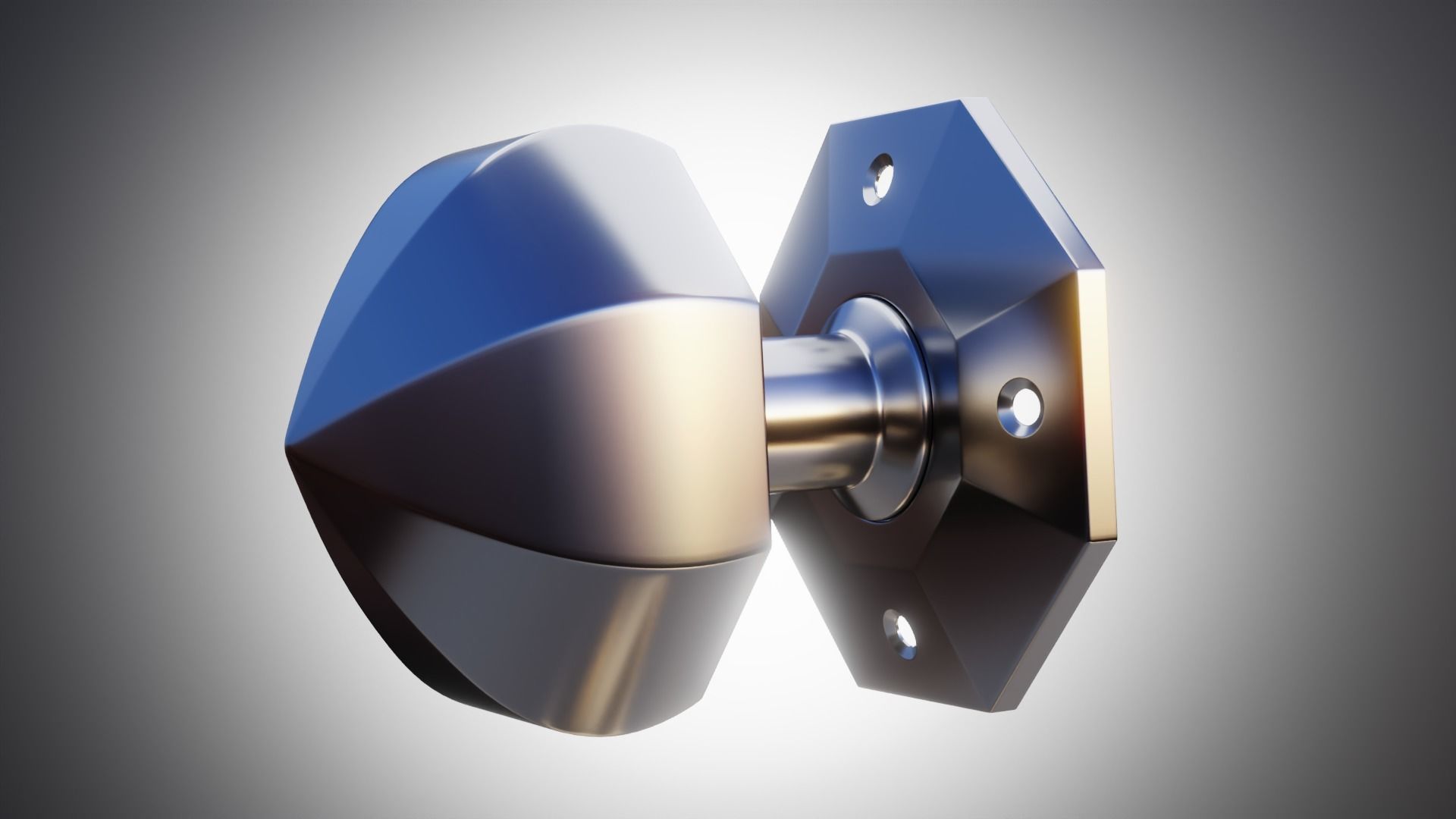 Luxury Gold Door Knob - Photoreal Interior Handle 3D Model 3D model_1