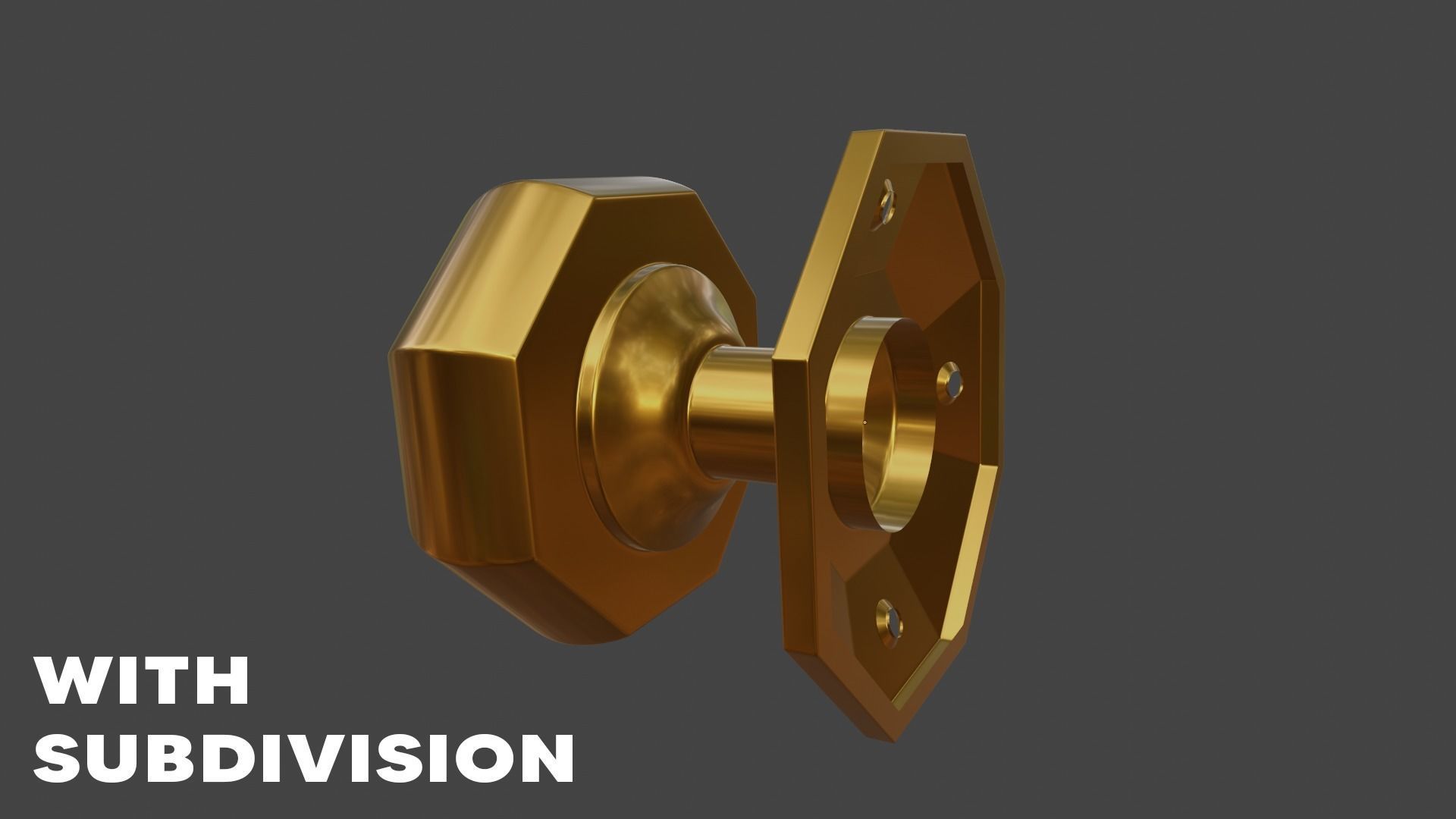 Luxury Gold Door Knob - Photoreal Interior Handle 3D Model 3D model_17