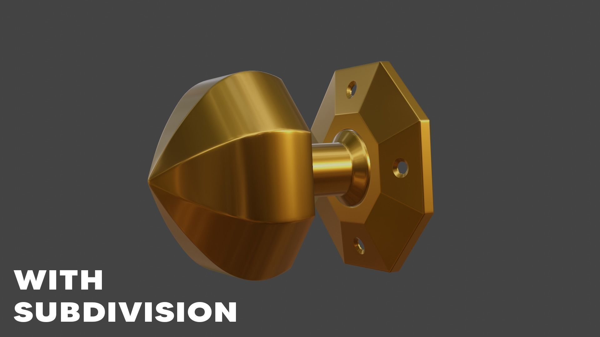 Luxury Gold Door Knob - Photoreal Interior Handle 3D Model 3D model_15