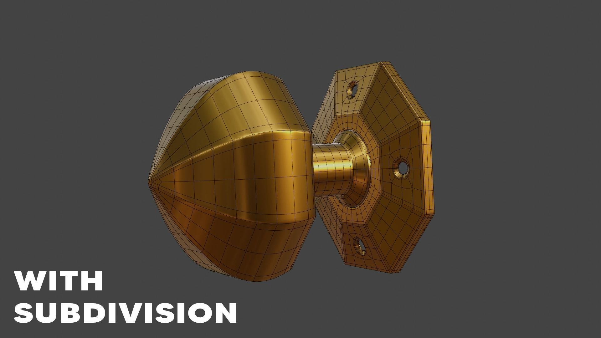 Luxury Gold Door Knob - Photoreal Interior Handle 3D Model 3D model_14