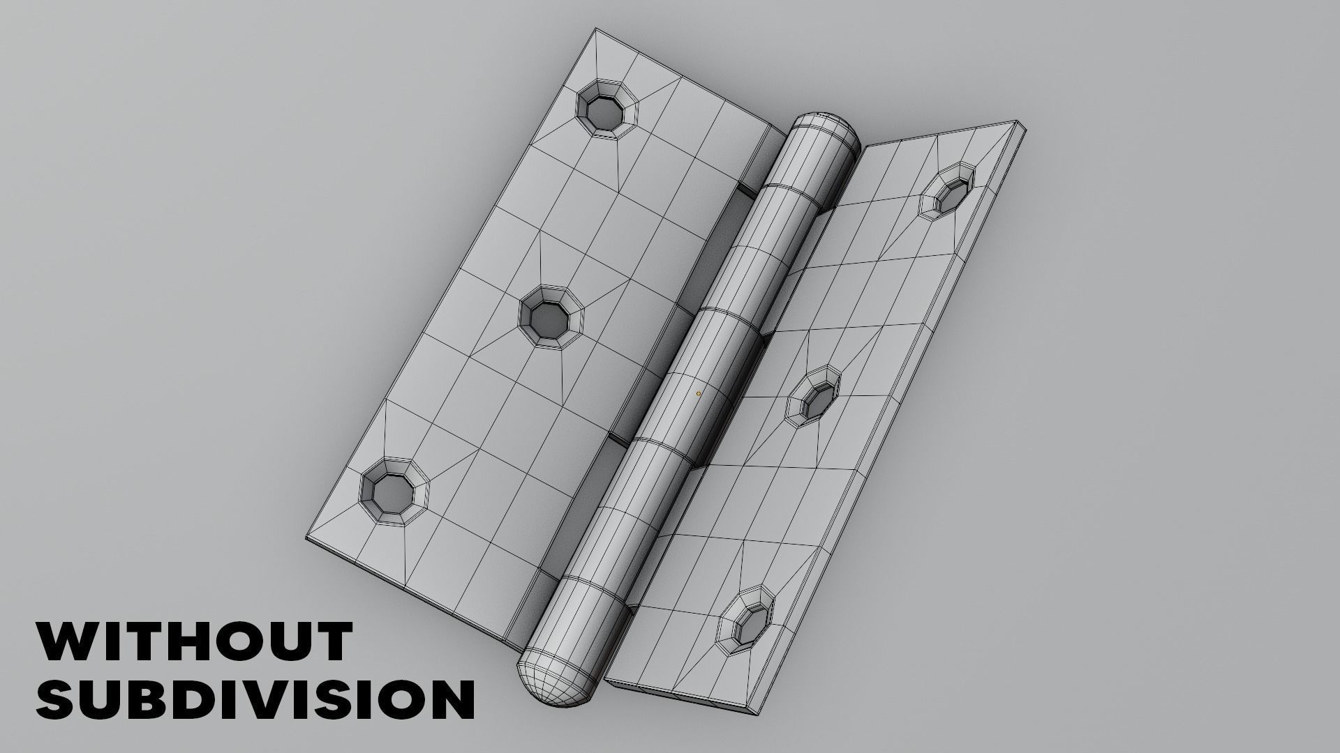 Realistic Brass Door Hinge - High Quality 3D Model 3D model_7