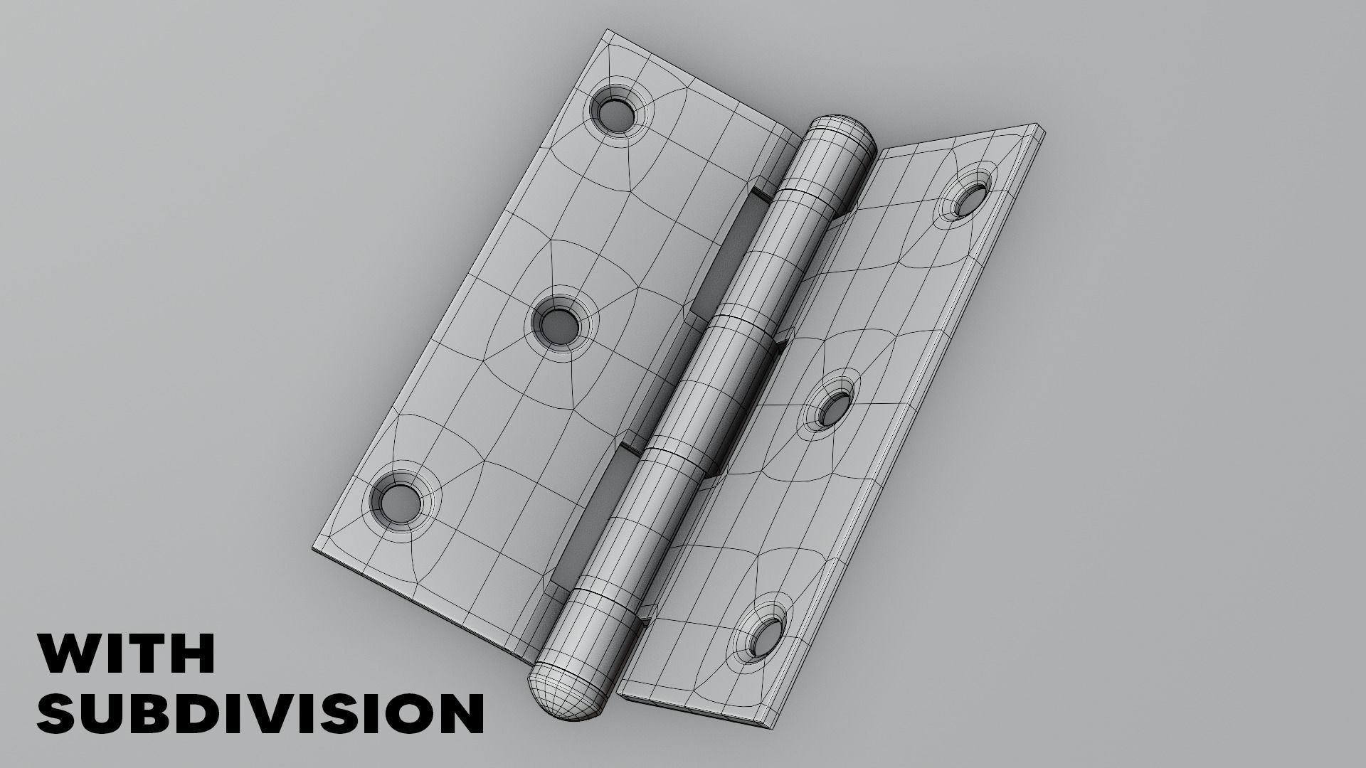 Realistic Brass Door Hinge - High Quality 3D Model 3D model_3