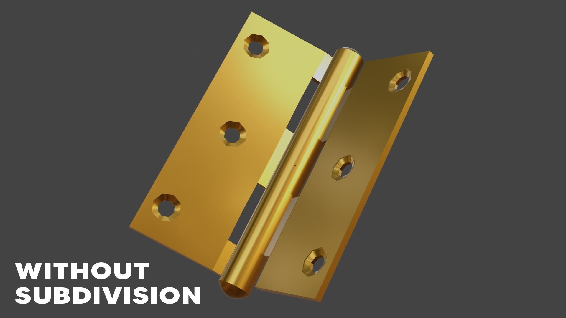 Realistic Brass Door Hinge - High Quality 3D Model 3D model_17