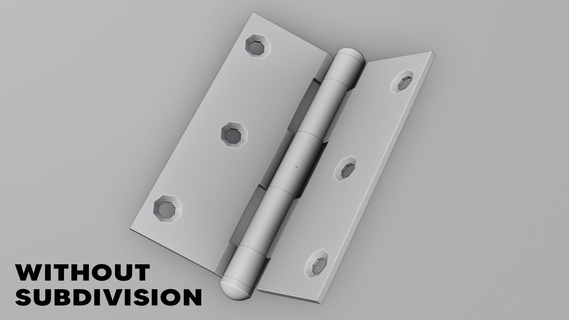 Realistic Brass Door Hinge - High Quality 3D Model 3D model_6