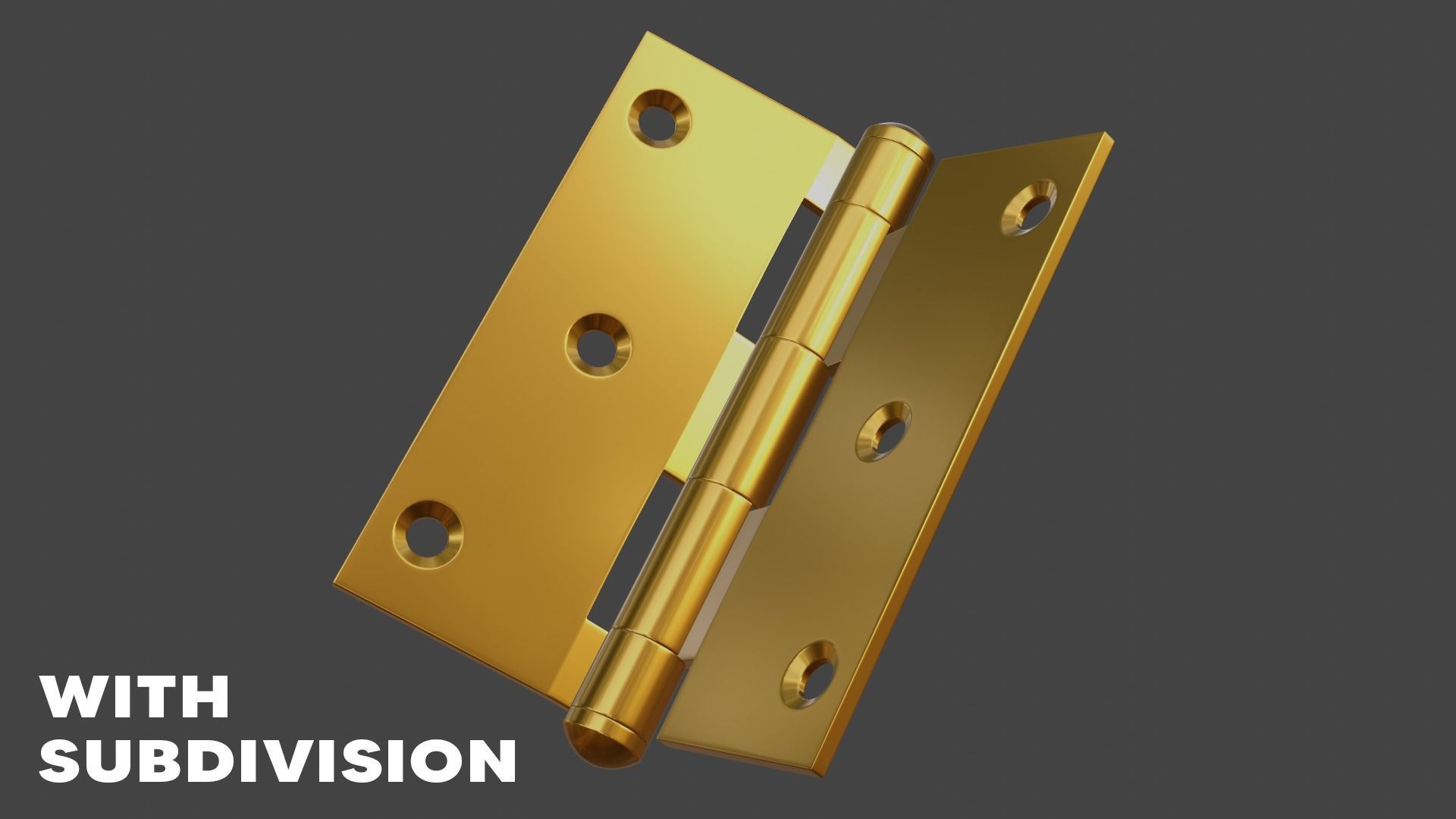 Realistic Brass Door Hinge - High Quality 3D Model 3D model_15