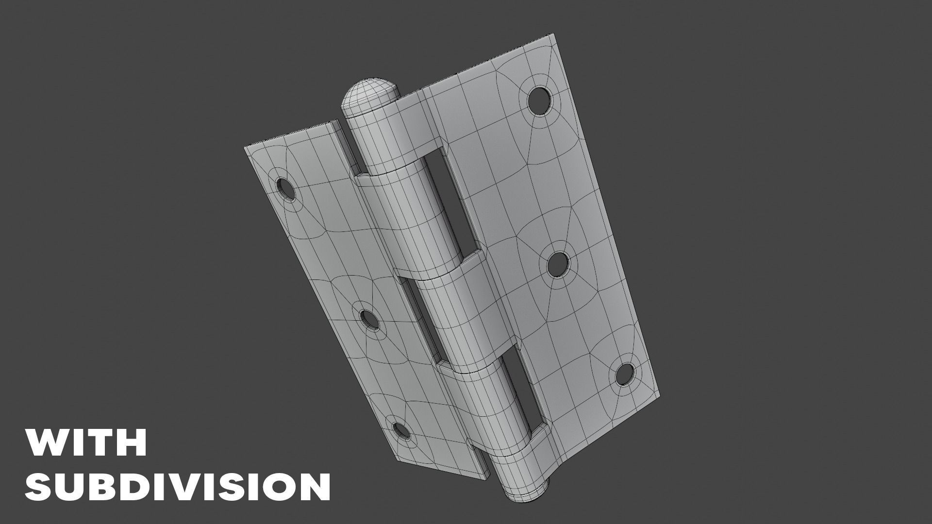 Realistic Brass Door Hinge - High Quality 3D Model 3D model_5