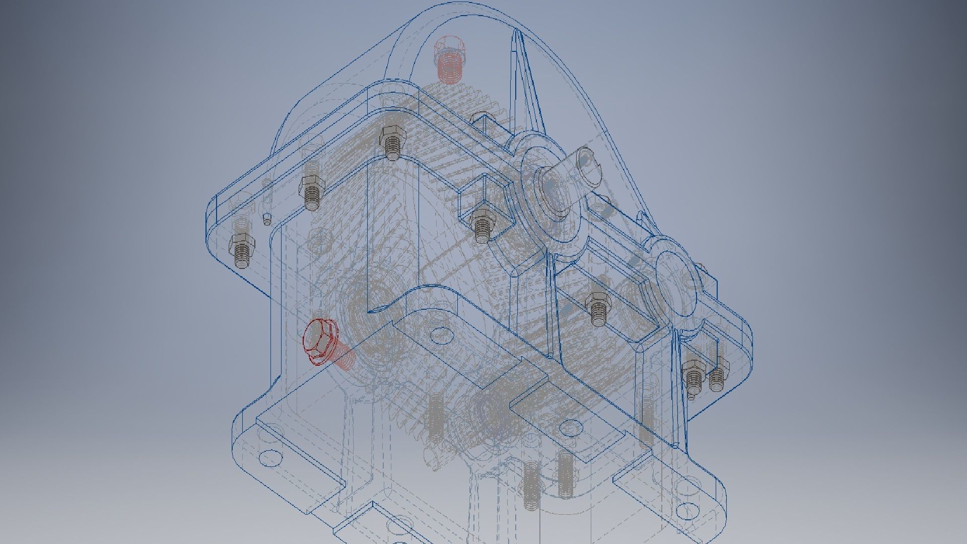 Gearbox reducer assembly  3D model_14