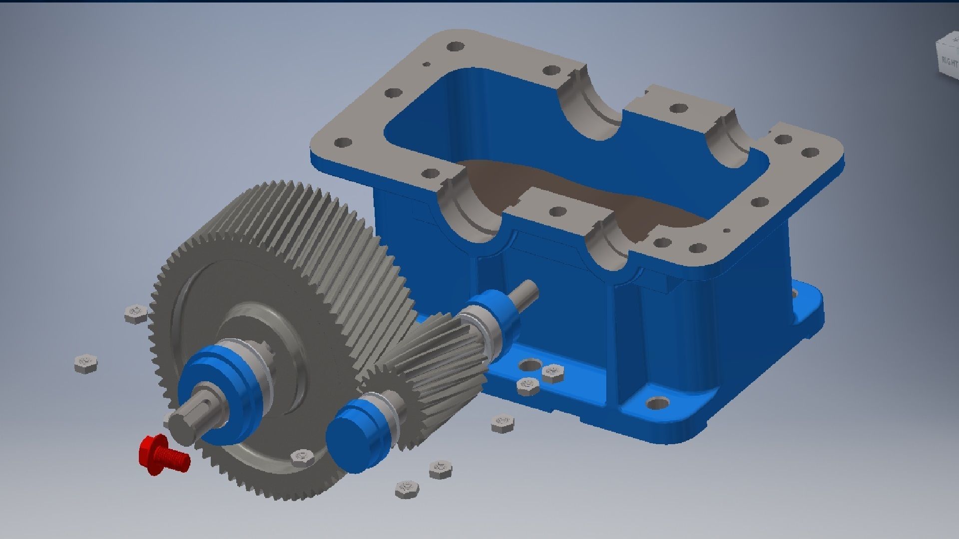 Gearbox reducer assembly  3D model_3