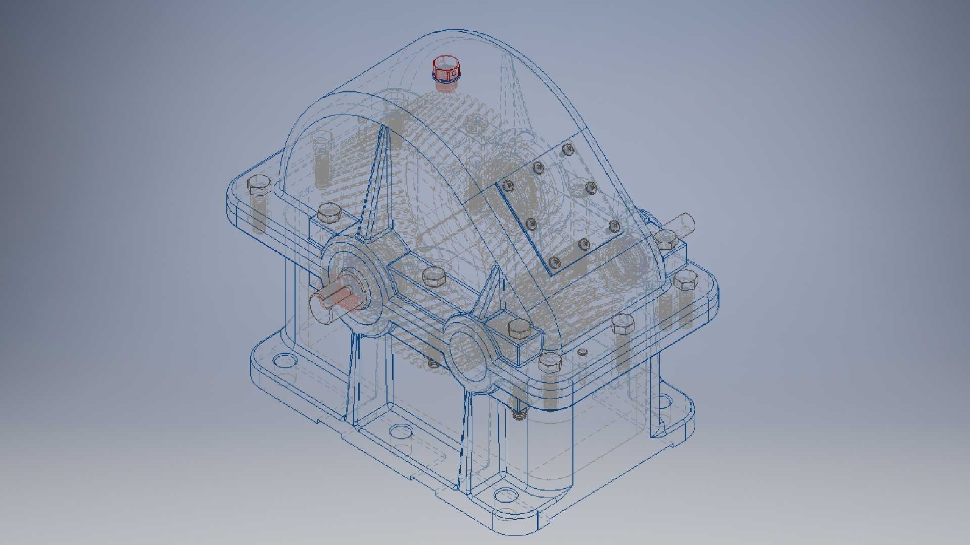 Gearbox reducer assembly  3D model_13
