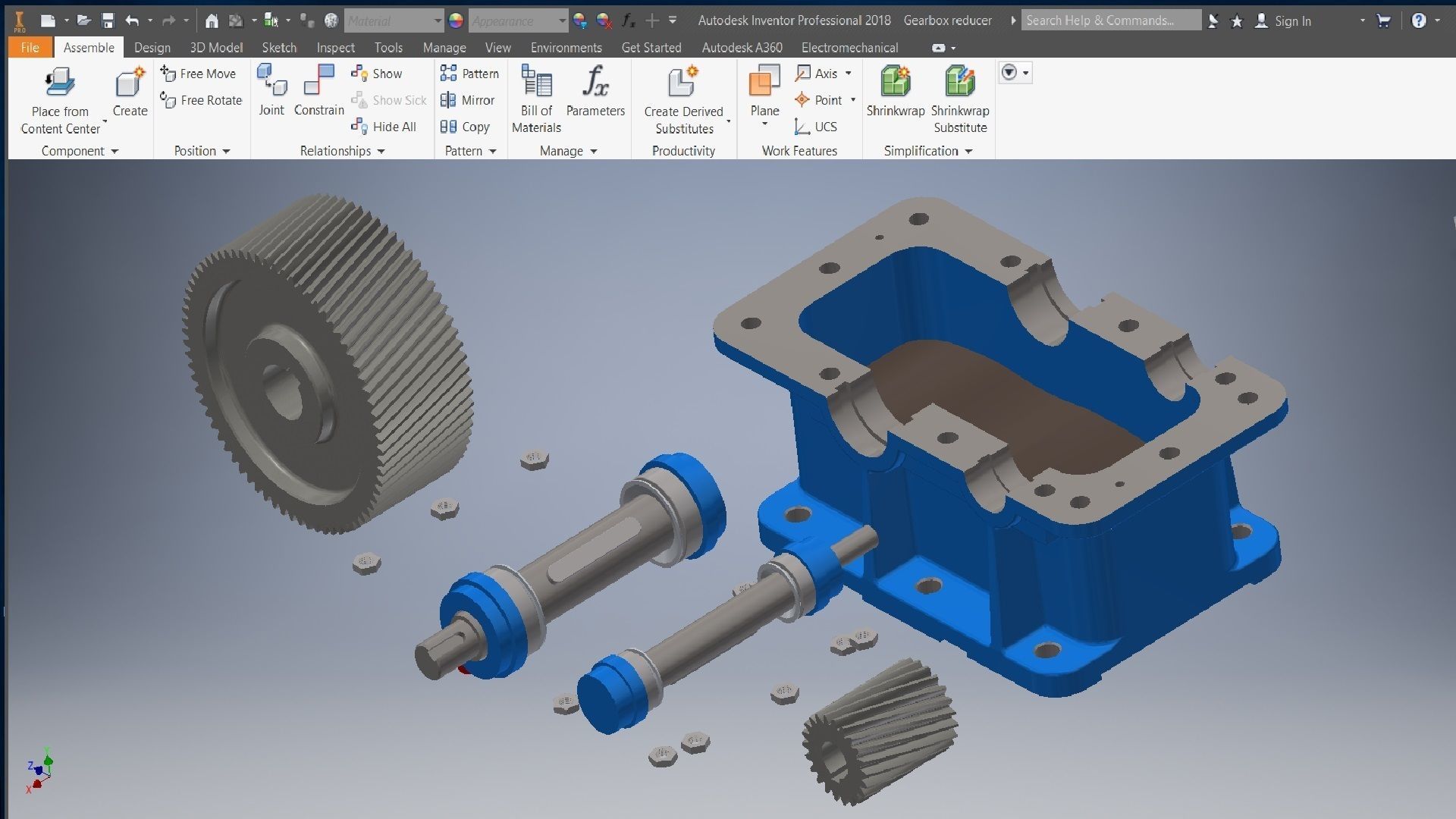 Gearbox reducer assembly  3D model_4