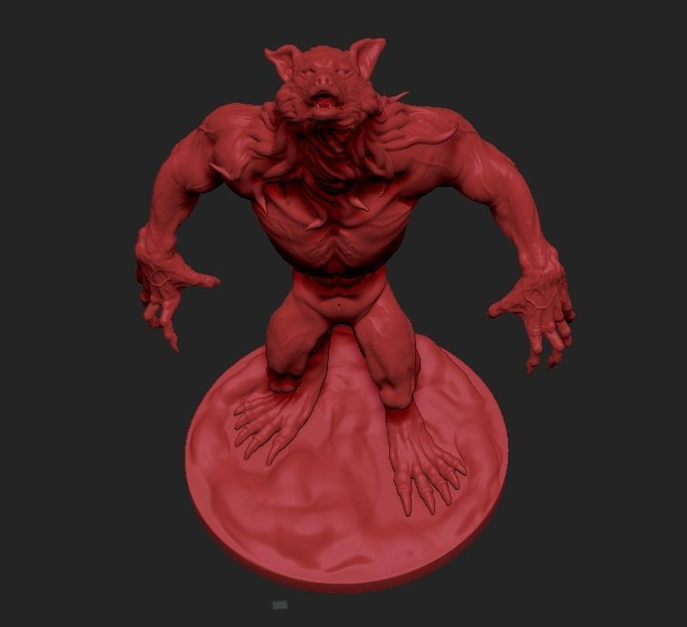  pig man 3D print model_2