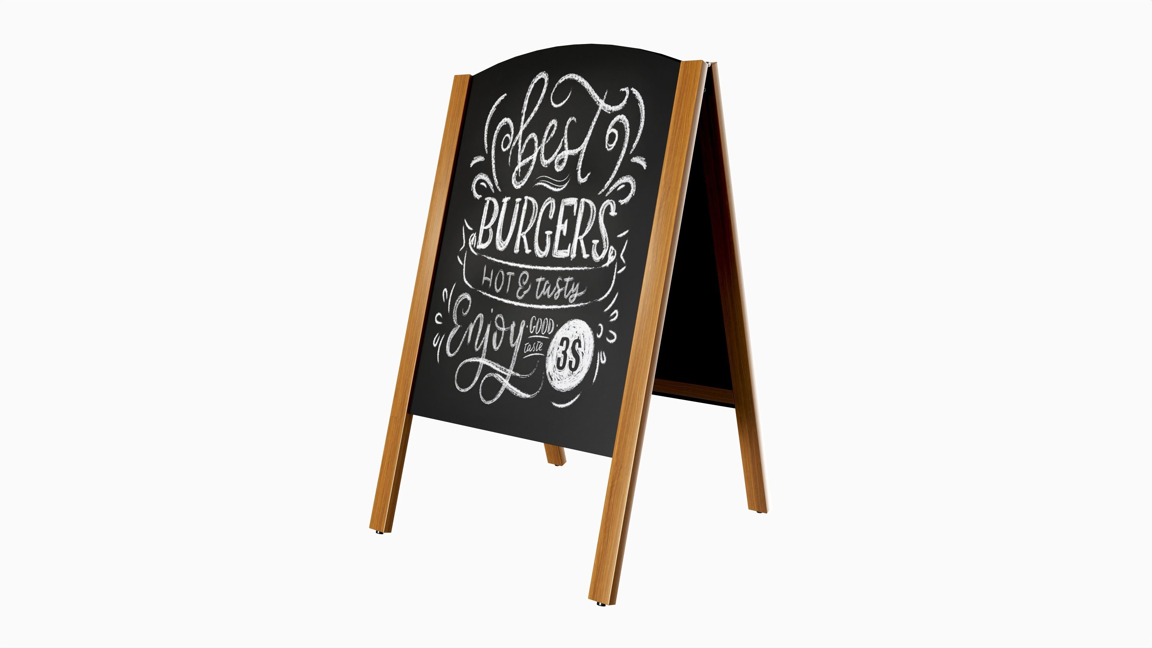 Sidewalk Chalkboard Sign 3D model_1