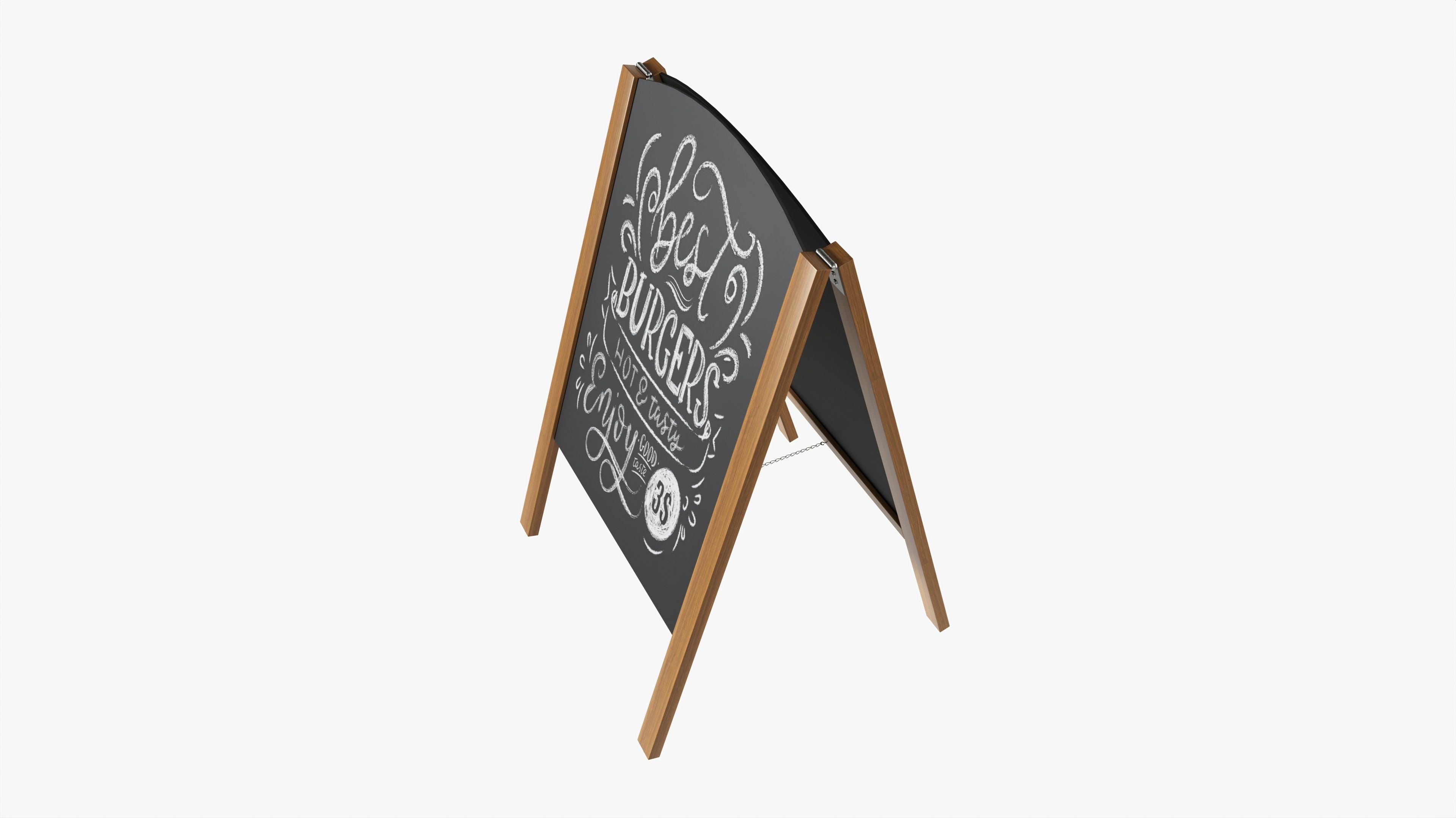 Sidewalk Chalkboard Sign 3D model_2